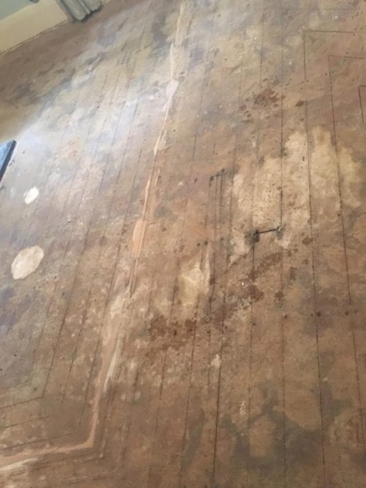 Timber floor before sanding and polishing