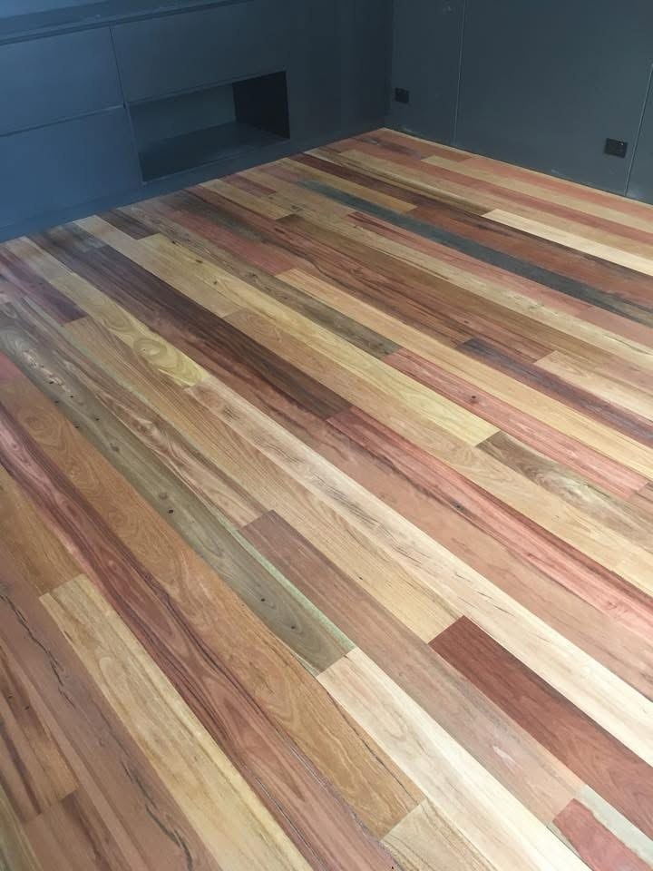 Multi-tone timber floorboards freshly sanded